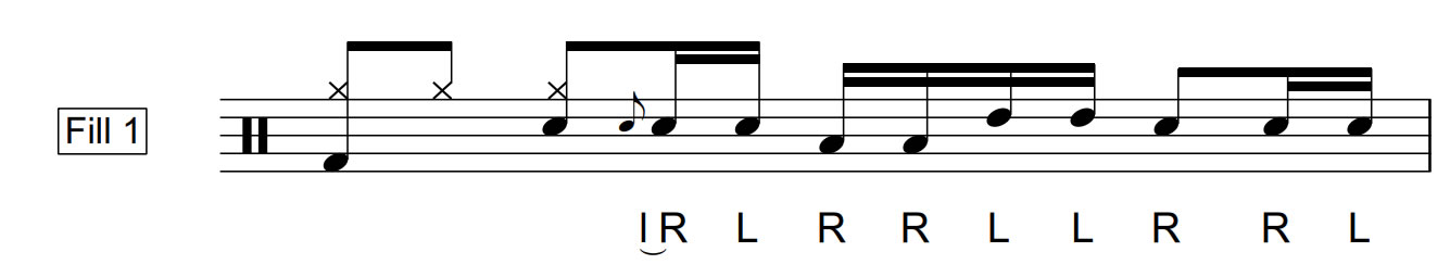 Flam Paradiddle Diddle | Fill 1 | 40 BPM