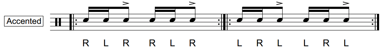 Lesson 25 Rudiment | Accented | 40 BPM