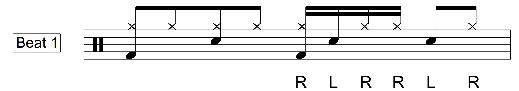 Paradiddle | Beat 1 | 40 BPM - Drum Beats