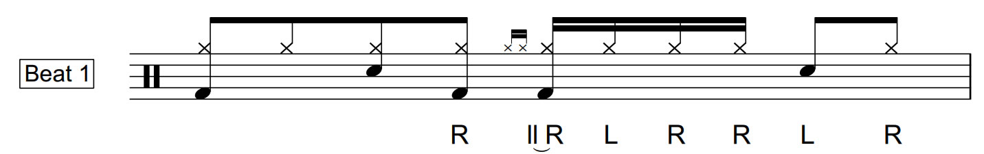 Drag Paradiddle #1 | Beat 1 | 40 Bpm