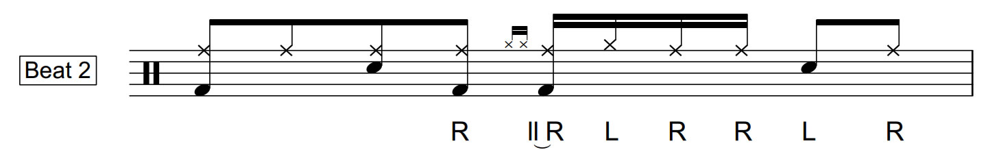 Drag Paradiddle #1 | Beat 2 | 40 Bpm