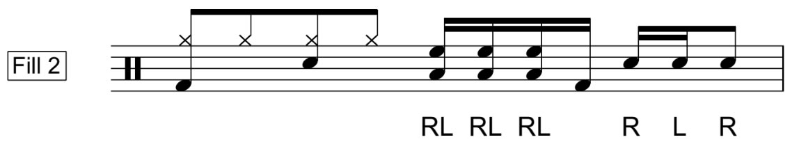 Fills for triple stroke roll