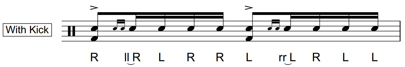 Drag Paradiddle #1 | Kick | 40 Bpm