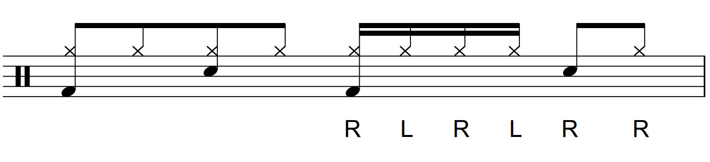 single stroke roll in a beat exercice