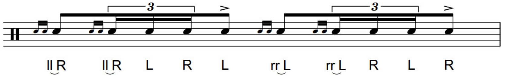 How to play the double ratamacue rudiment