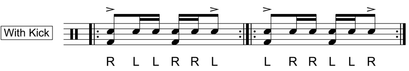 6 Stroke Roll With Kick Drum