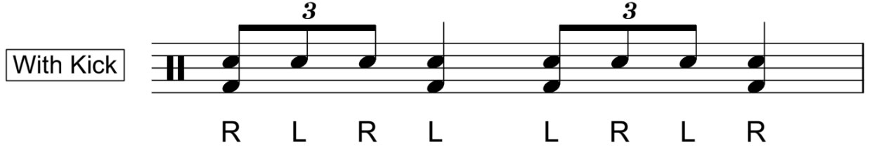 Single Stroke 4 Roll around the drums