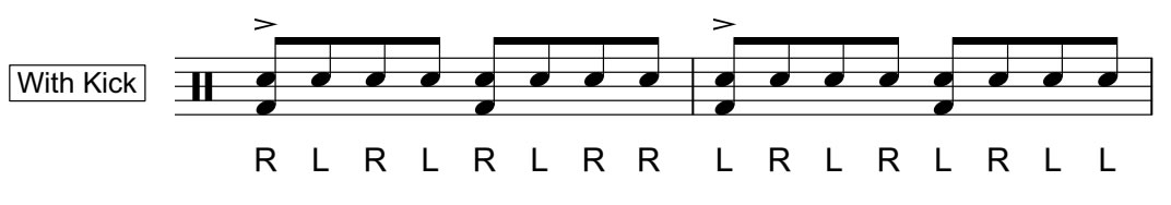 Triple Paradiddle with bass drum
